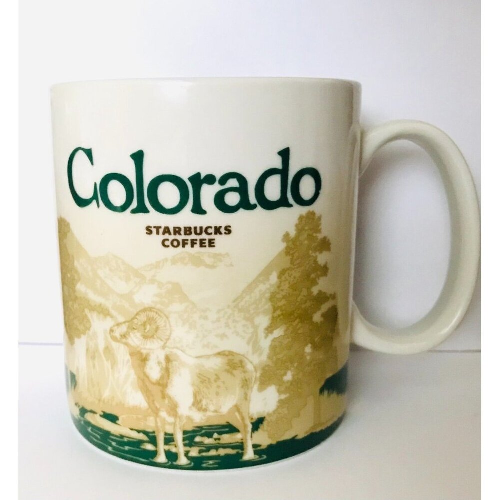 Colorado Starbucks Coffee Mug Collectors Series 2010 Skiing Illustrations